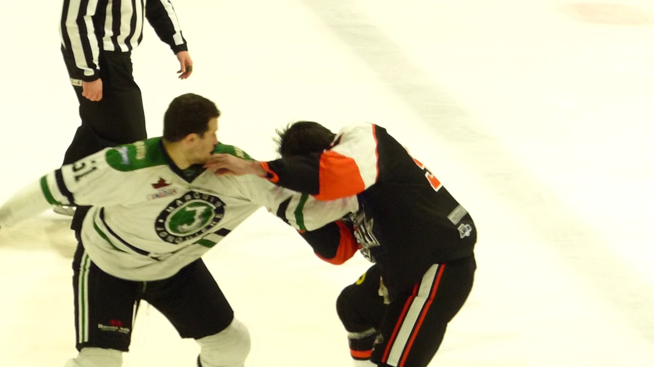 Hockey Fight LNAH  D Malouin vs Barkker KO 6 dec 2019