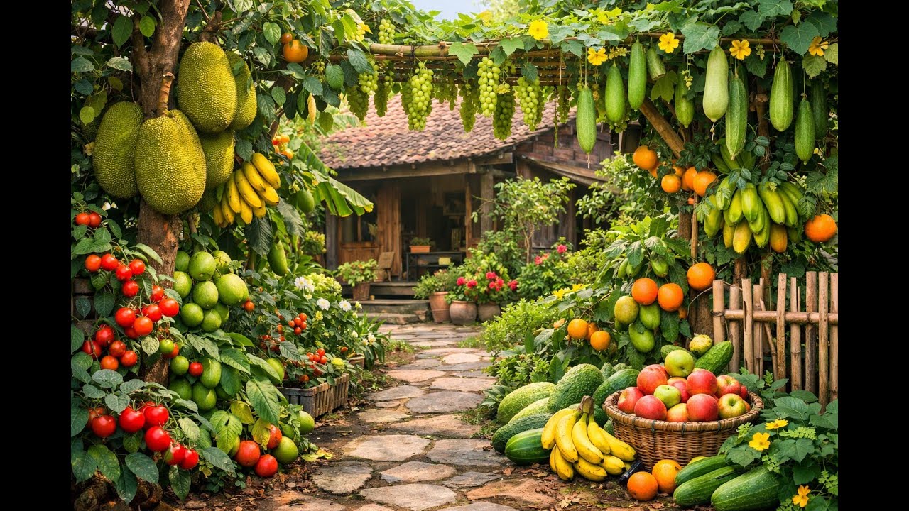 Tropical Asian Orchard Garden 🌴🍍 Relaxing Music & Birds