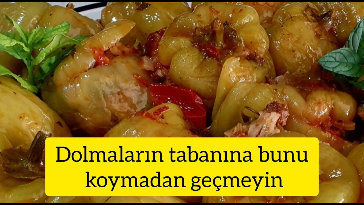 DOLMA BİBERLERİ TENCEREYE DİZMEDEN MUTLAKA BU KOYDUĞUMU TABANINA SERİN SONUÇ MÜKKEMMEL