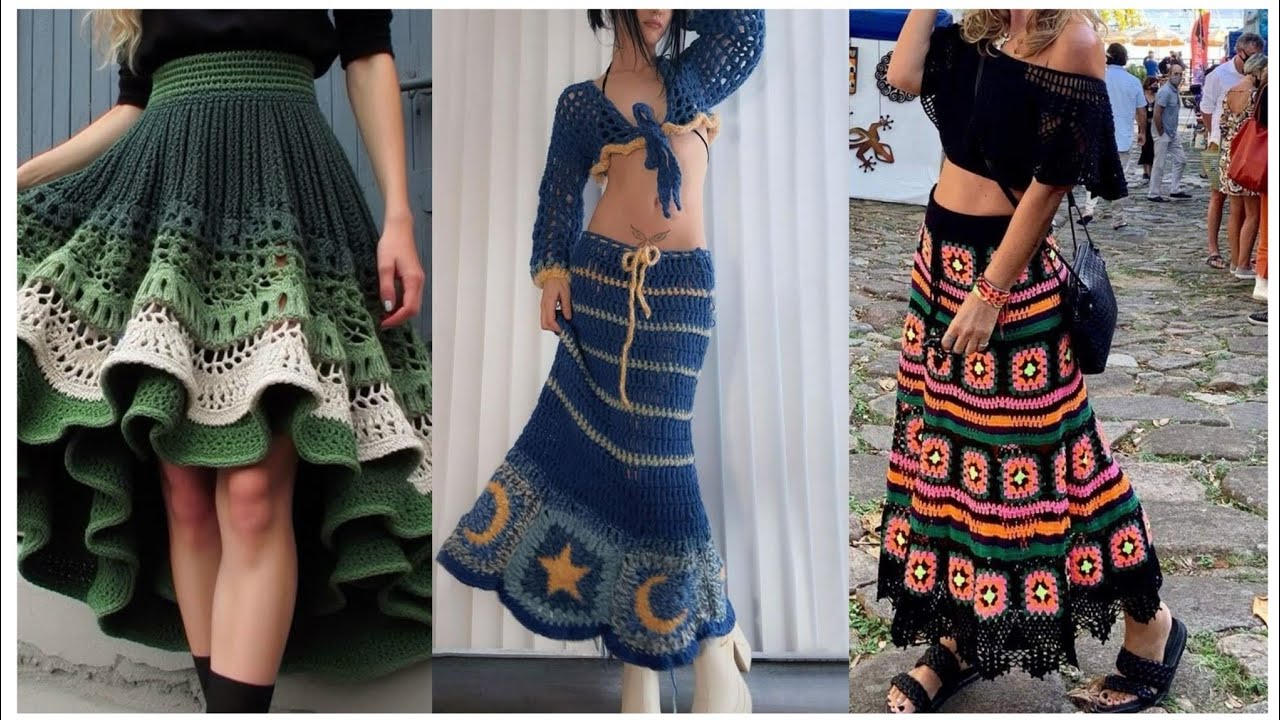 Most  Wonderfully Stylish Crochet Skirt Handmade Comfortable Crochet Skirt Design Ideas