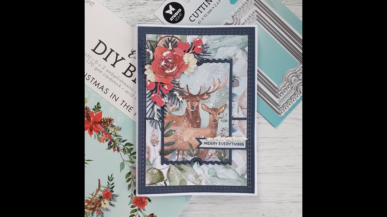 kerstkaart met DIY Block SL-ES-DCB32 van Studiolight.