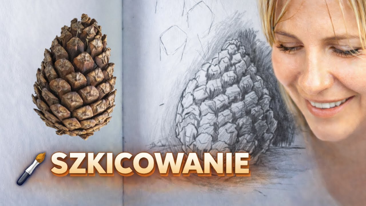 Art journal: szyszka – ćwiczenie formy (temat jesienny)