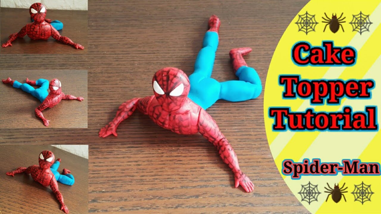تشكيل مجسم سبايدرمان بعجينة السكر/Spider-Man fondant cake topper tutorial/no way Home🕸🕷🕸