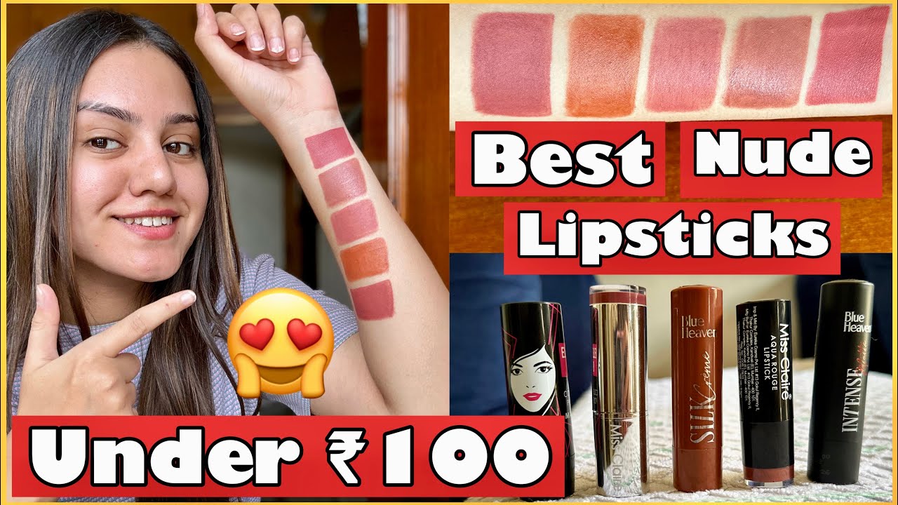 Top 5 nude lipsticks under ₹100 only😍 For all skin types | Winters lipstick finds | kp styles