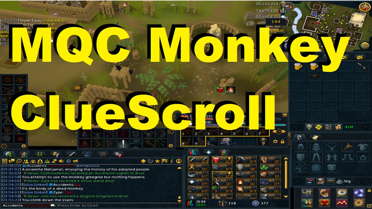 Runescape Master Quest Cape: Monkey Clue Scroll