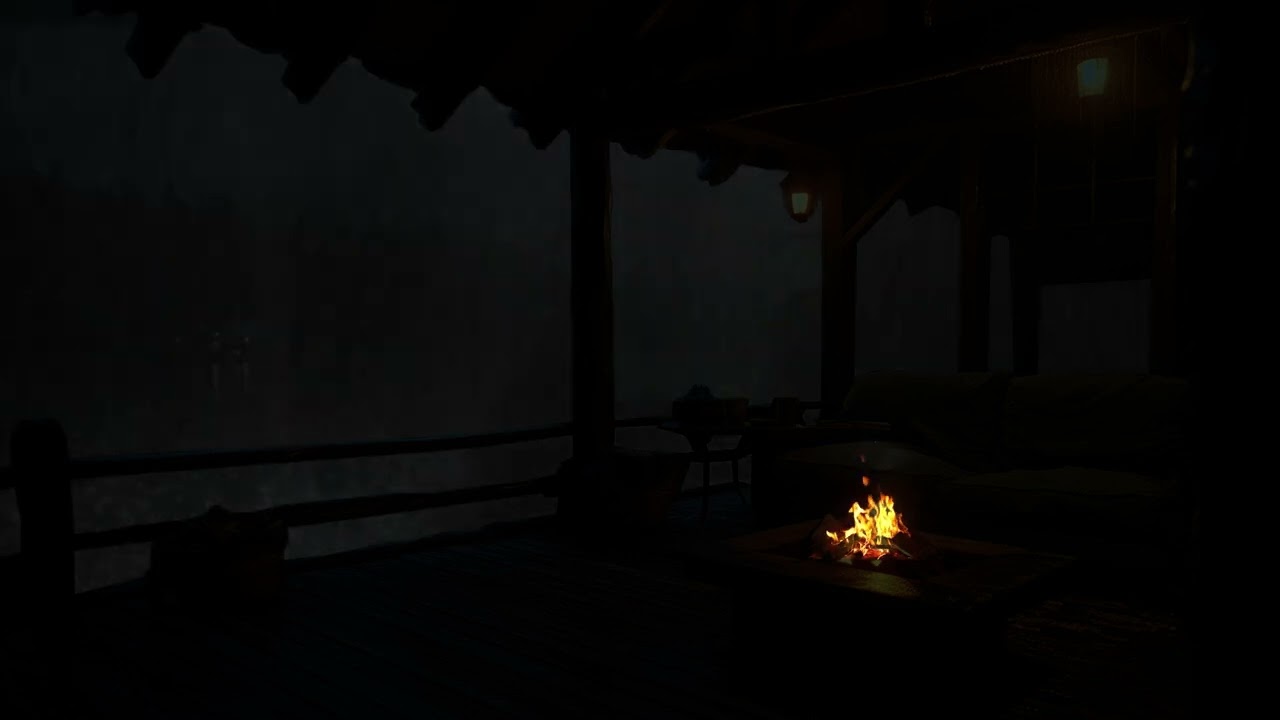 ⛈️Thunderstorm & Fireplace Glow - 9 Hours of Cozy Serenity🏡🔥