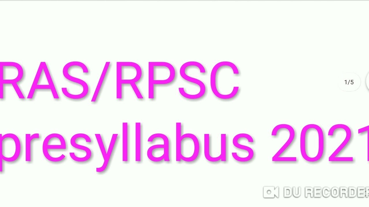 rpsc ras syllabus 2021