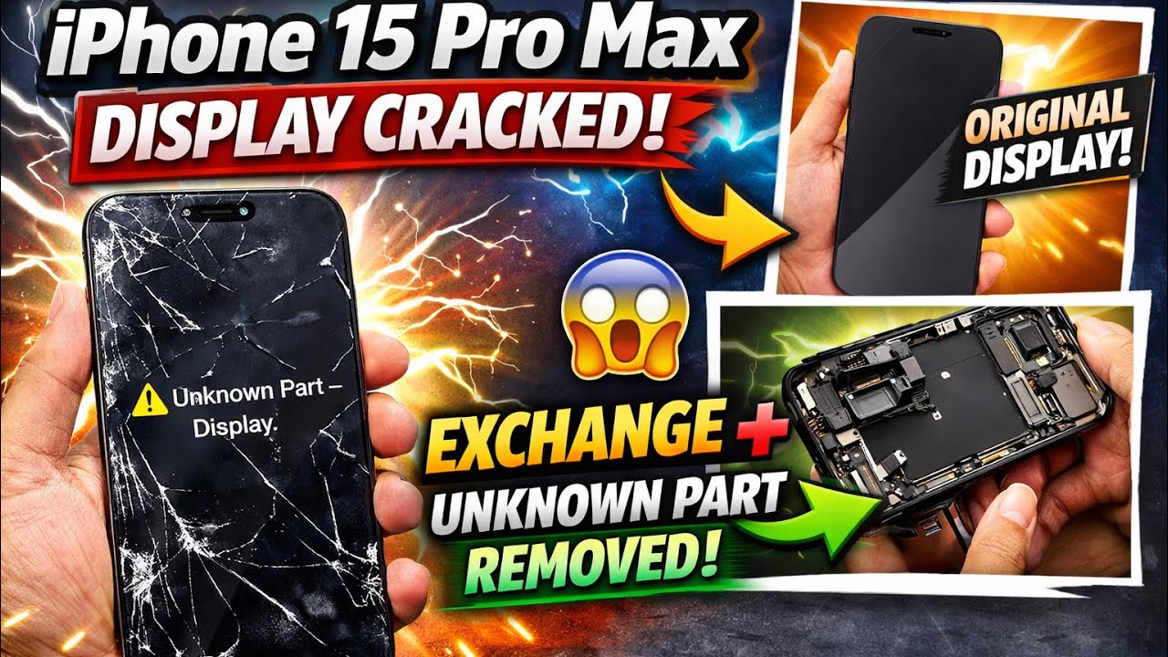 iPhone 15 Pro Max Display Crack Repair 🔧 | Unknown Part Fix | Exchange Trick // #iPhone15ProMax #new