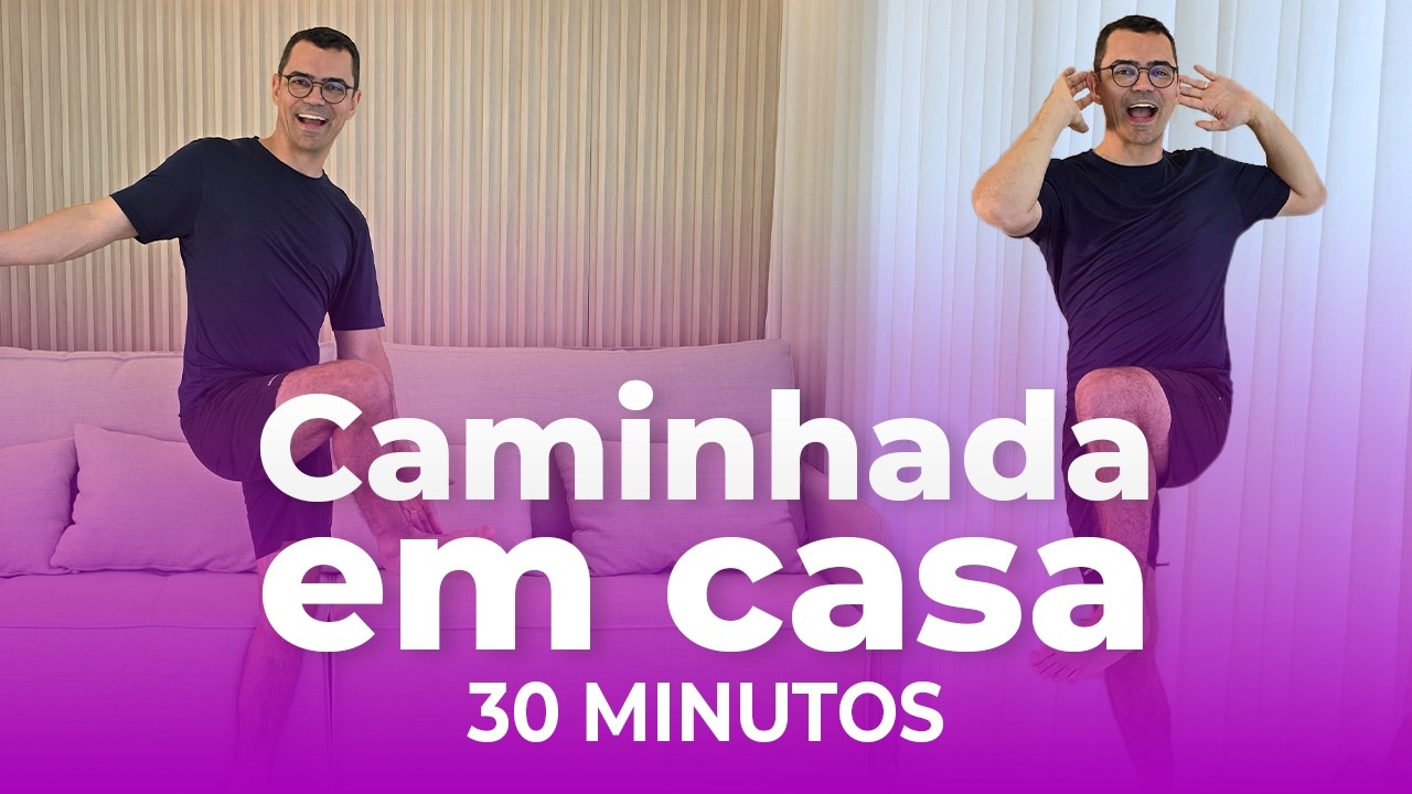 CAMINHADA EM CASA 10MIL PASSOS - 10 | NÍVEL 3 e 4 | Exercícios sem impacto para emagrecer