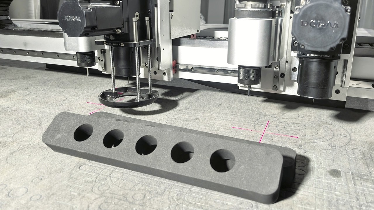 EVA Foam Cutting Machine | Dual-Head CNC Oscillating Knife Cutting Machine