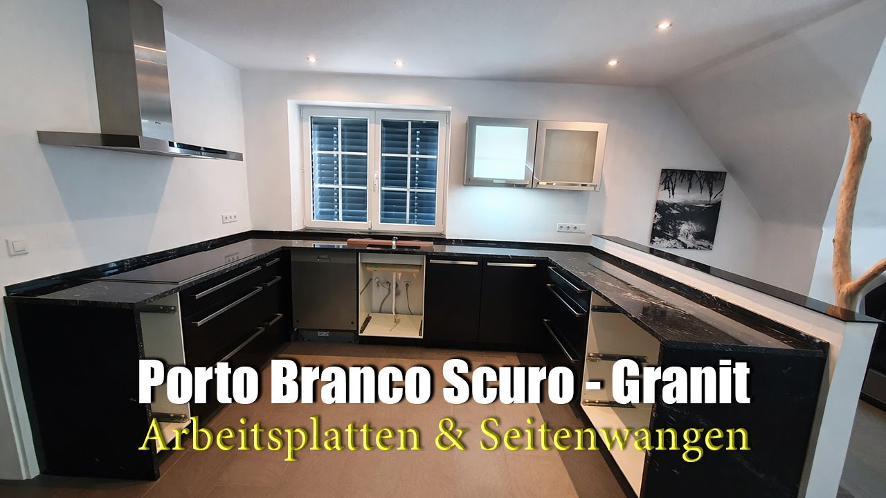 Jülich Porto Branco Scuro Granit Arbeitsplatten und Seitenwangen