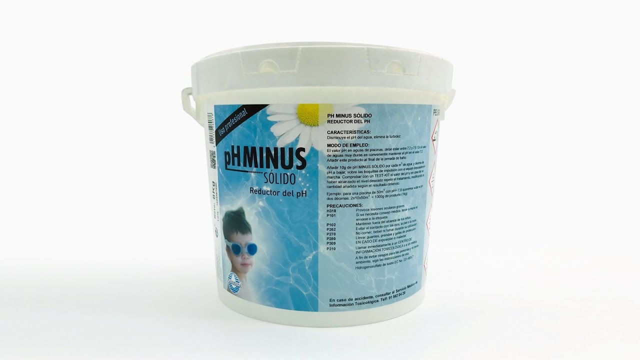 pH MINUS SL-SOLIDO. Reductor granulado de valores altos de pH en SPA y Piscinas.