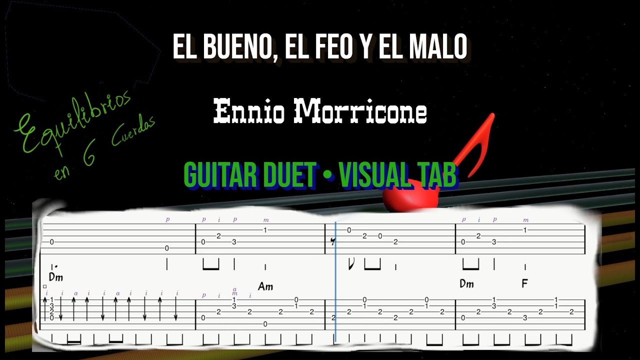 The Good, the Bad and the Ugly - Morricone | Classical Guitar Duet | Visual Tab Performance