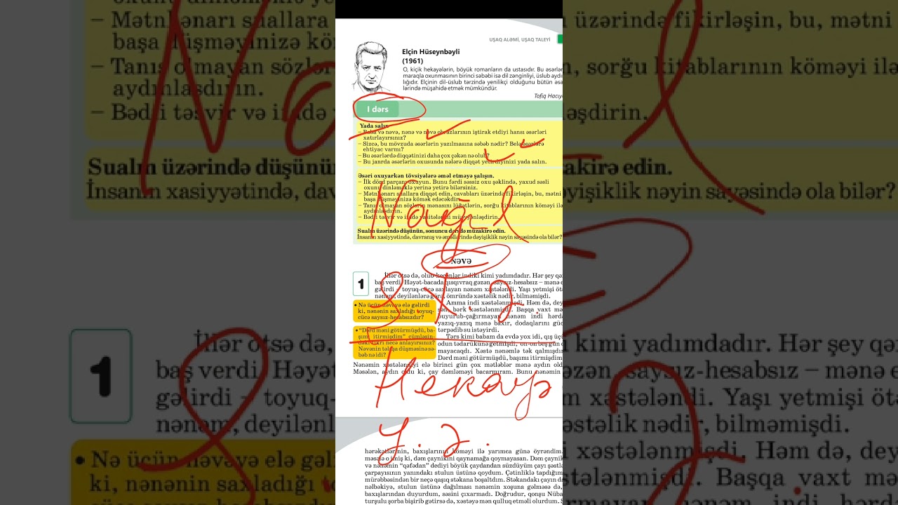 7 sinif ədəbiyyat dərsliyindən səh. 131,132,133,134. 