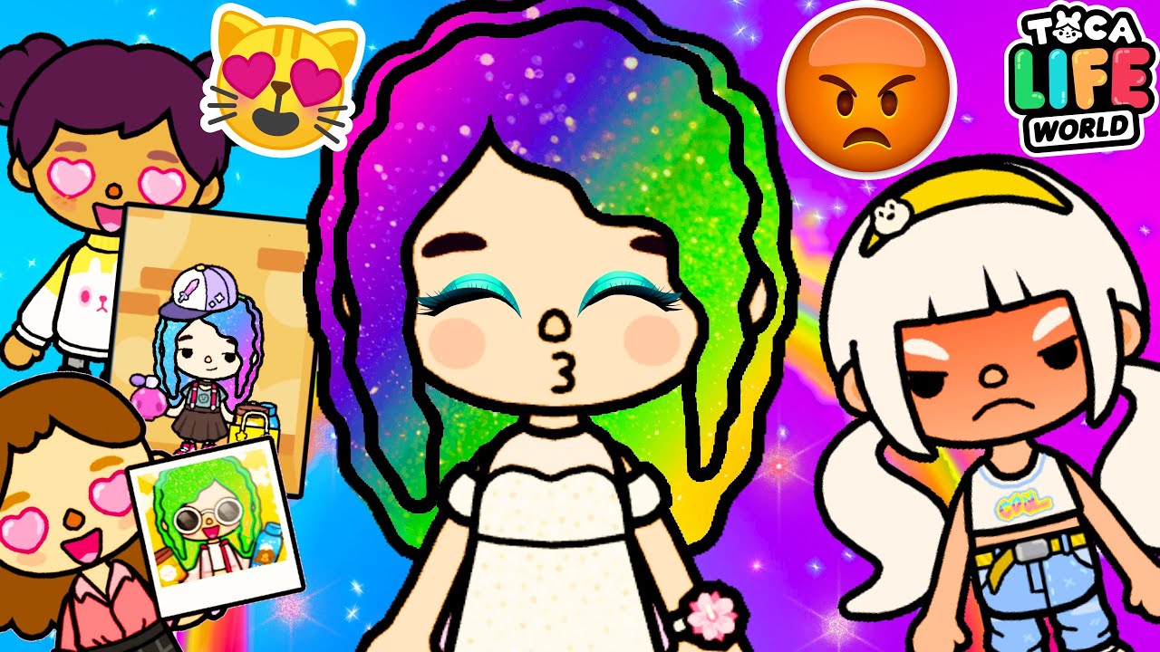 🌈 Я СТАНОВЛЮСЬ ИЗВЕСТНОЙ, ПОТОМУ ЧТО У МЕНЯ РАДУЖНЫЕ ВОЛОСЫ! 🌈 Toca Boca Life World
