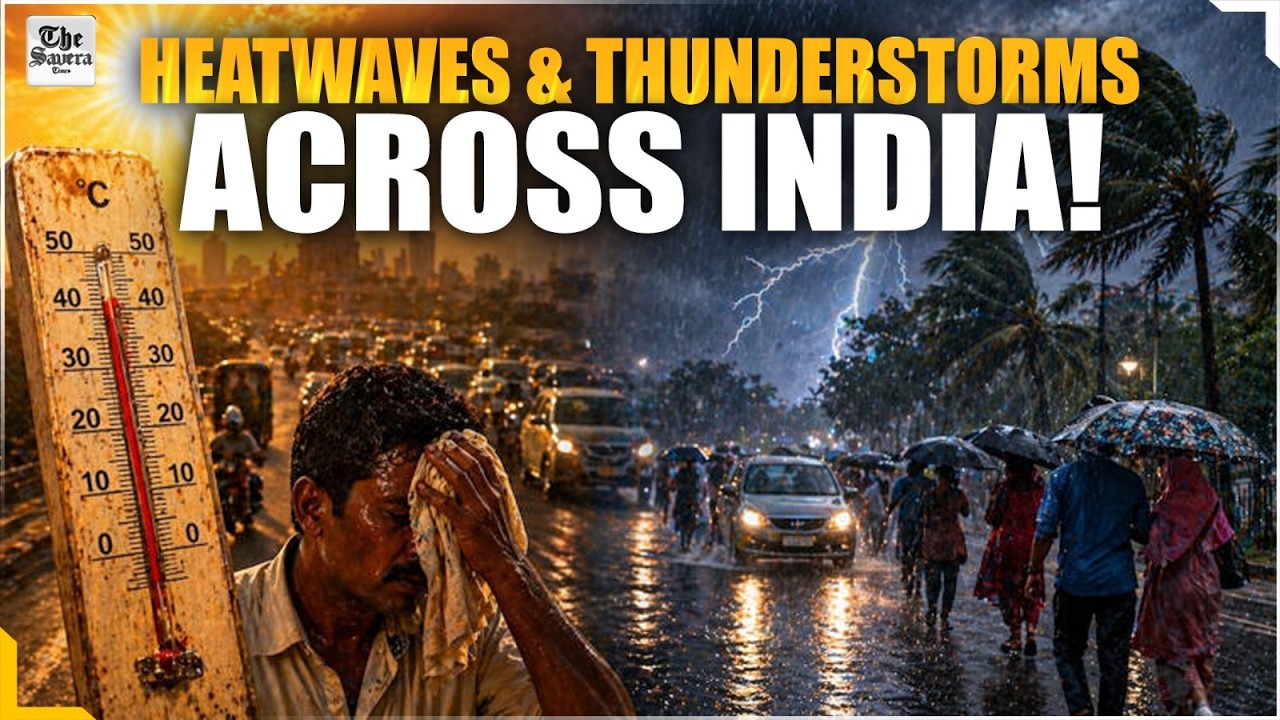 India Weather Forecast Today: Heatwaves in North & West, Rain in South & East