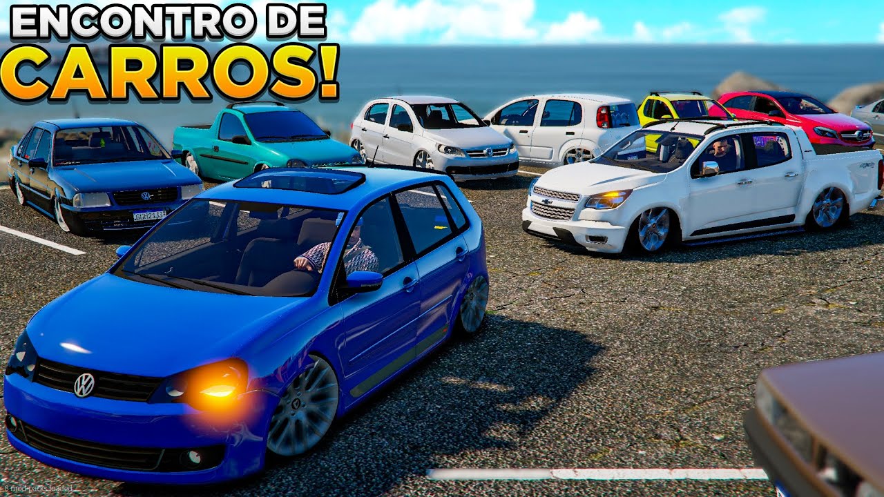 GTA V: VIDA REAL - FOMOS EM UM ENCONTRO DE CARROS REBAIXADOS NA PRAIA! | #78