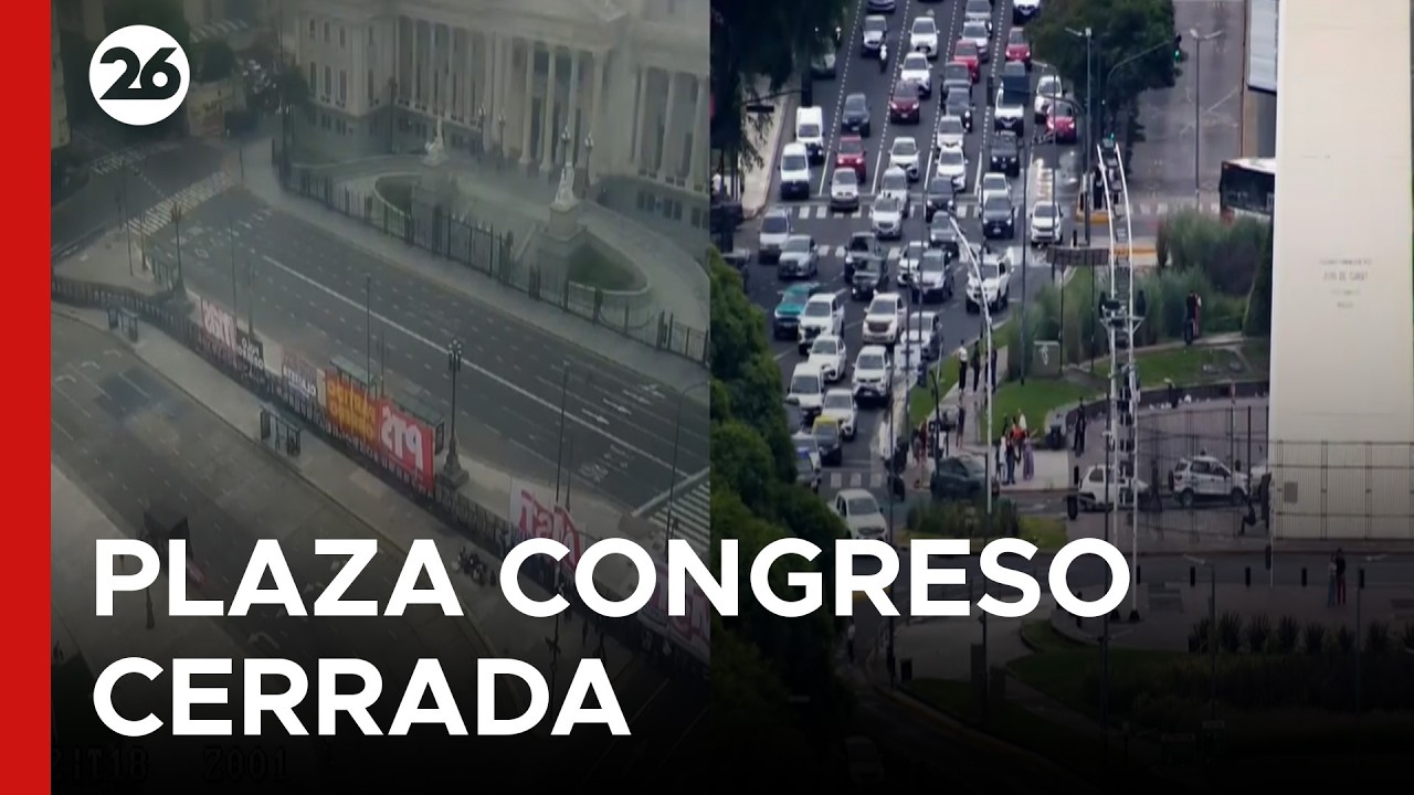 🚨 ASÍ ESTÁ LA PLAZA CONGRESO | Cerrado el tránsito en las inmediaciones del Congreso