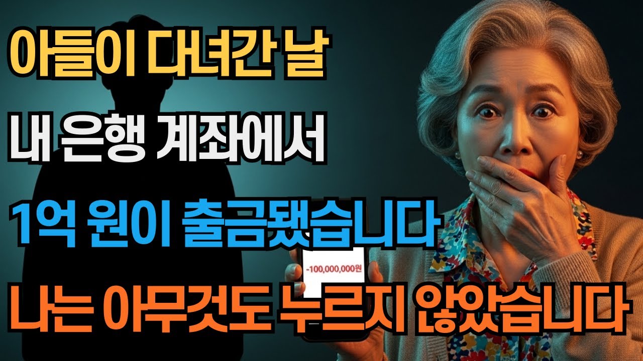 아들이 다녀간 날, 내 은행 계좌에서 1억 원이 출금됐습니다 | 60·70·80대 어른들의 조용한 가족 이야기