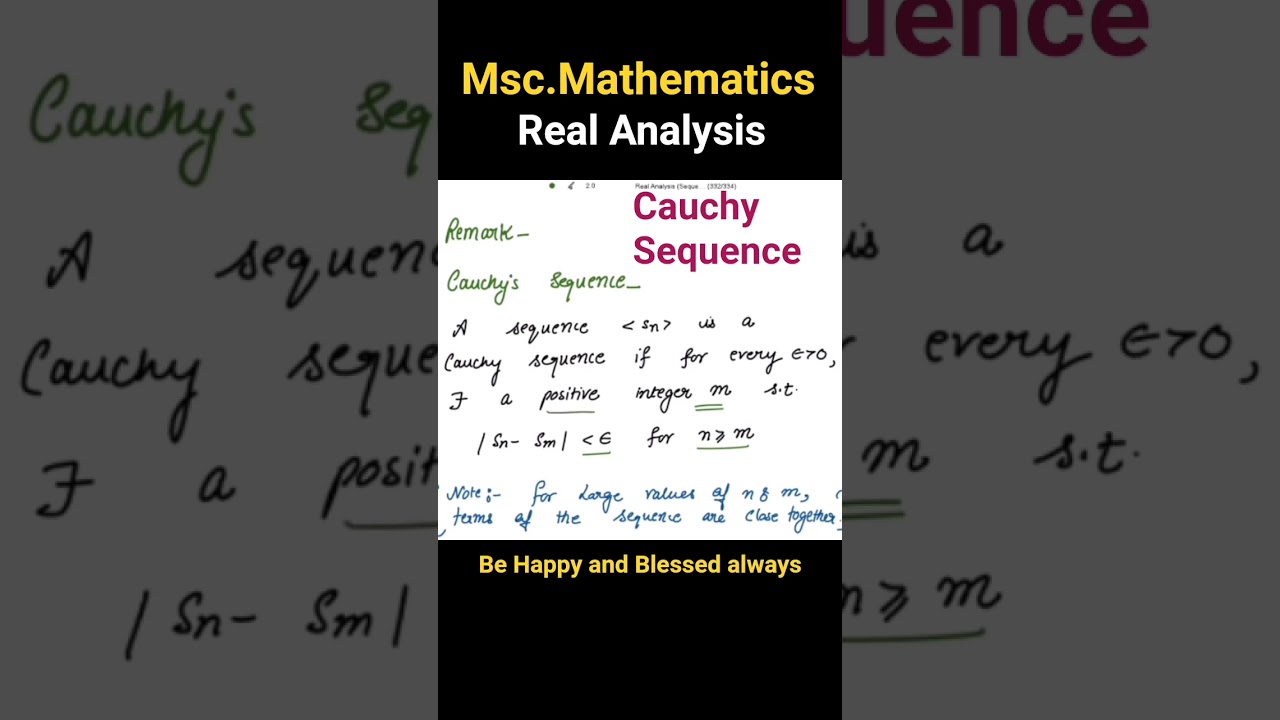 Cauchy Sequence Real analysis | Msc.Mathematics 