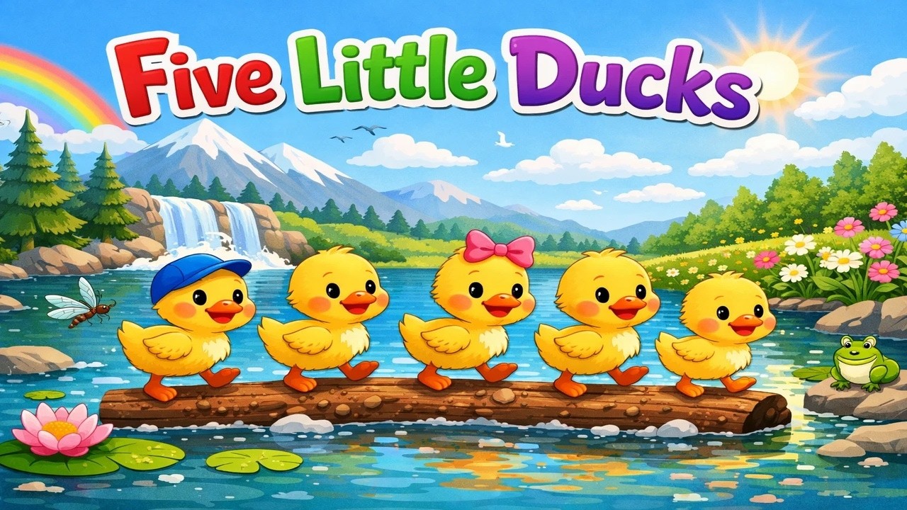 Five Little Ducks 🦆 | Fun Kids Song | Nursery Rhymes