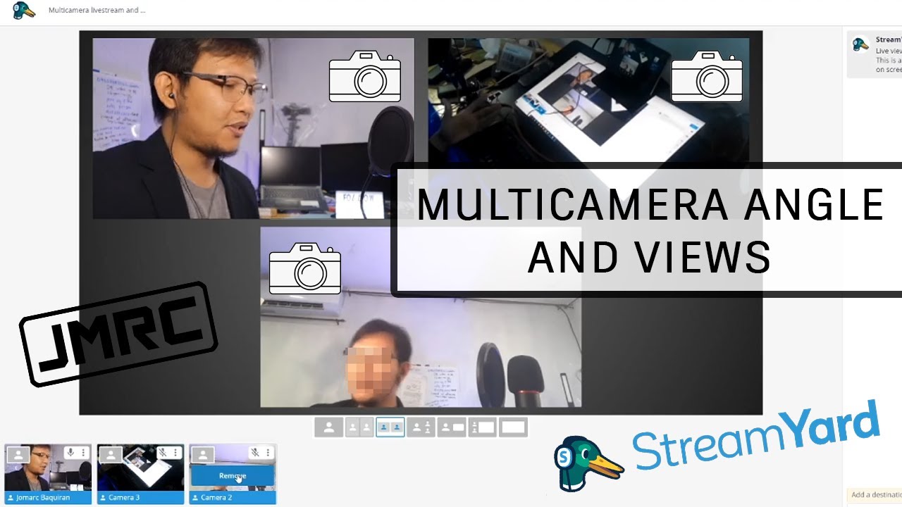 Multicamera angle & views with Streamyard