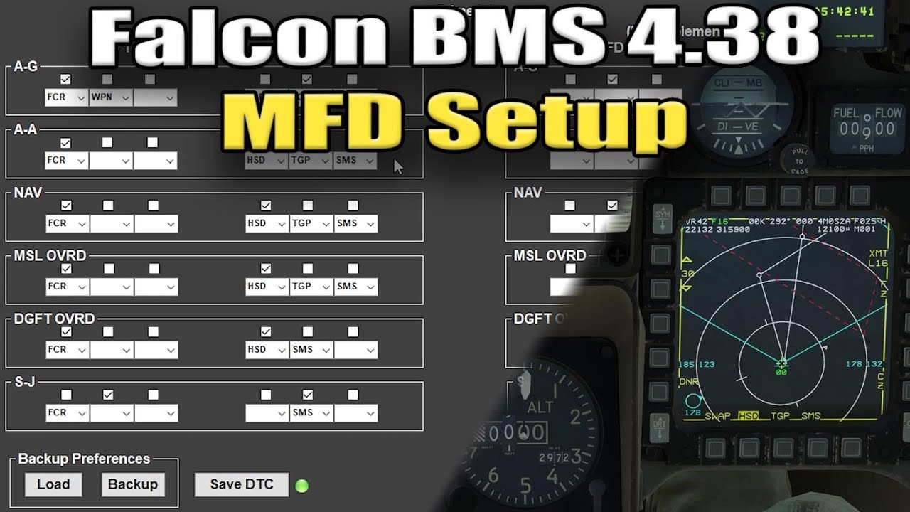 Falcon BMS 4.38 DTC | MFD Master Mode Setup Tutorial