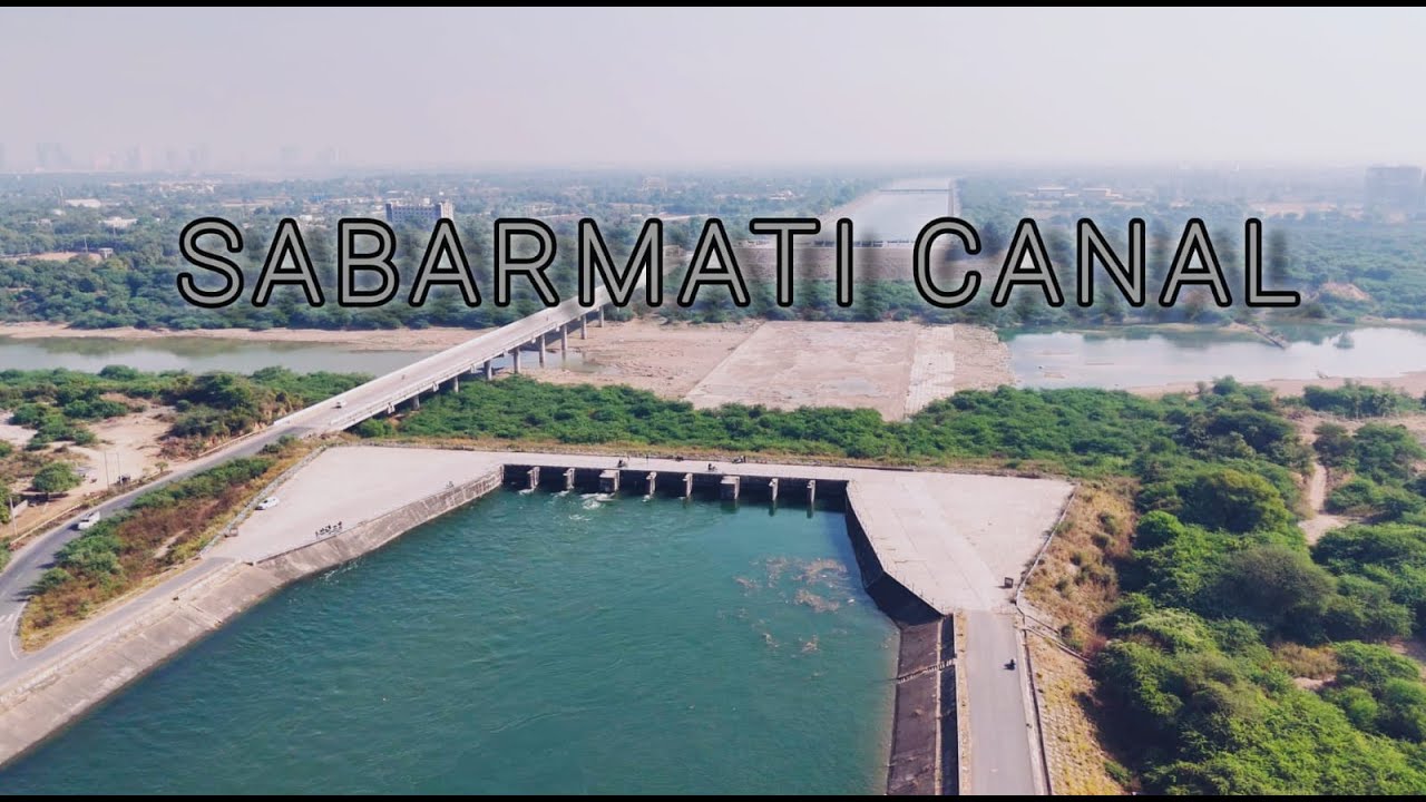 Stunning Aerial View of Ahmedabad's Sabarmati Canal (DJI mini pro4)