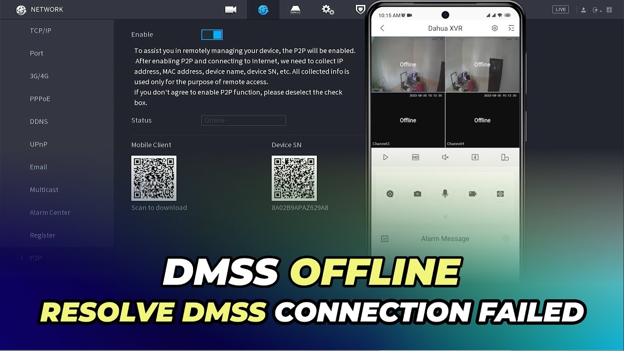 Как решить проблему с камерой DMSS, отключенной от сети | Сбой подключения к DMSS