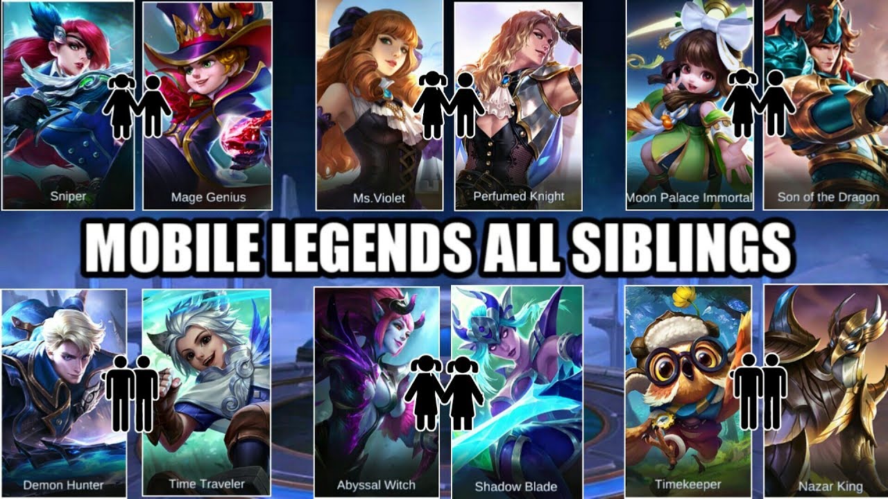 MOBILE LEGENDS ALL SIBLINGS • MOBILE LEGENDS ALL BROTHER AND SISTER PAIR
