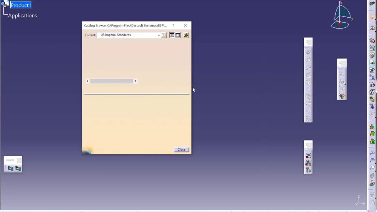 Socket head shoulder screw from CATIA catalog