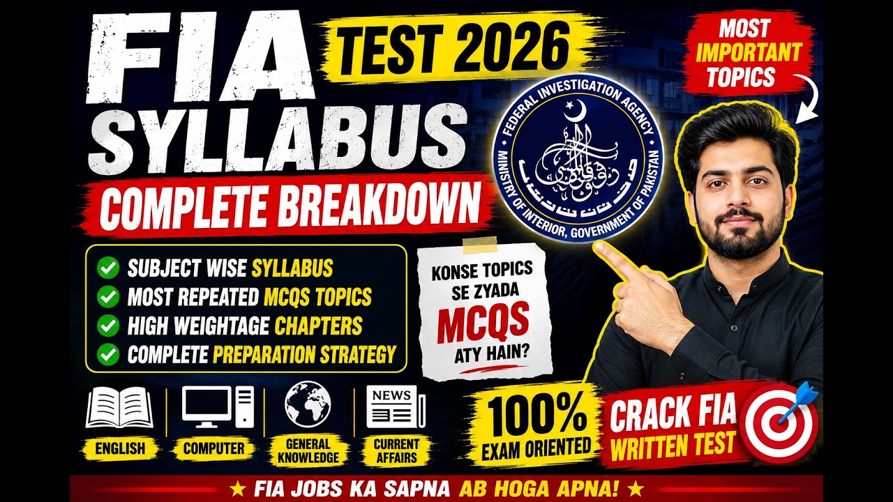 FIA Test Complete Syllabus Breakdown 2026| FIA High Weightage Topics for Written Test | FIA Syllabus