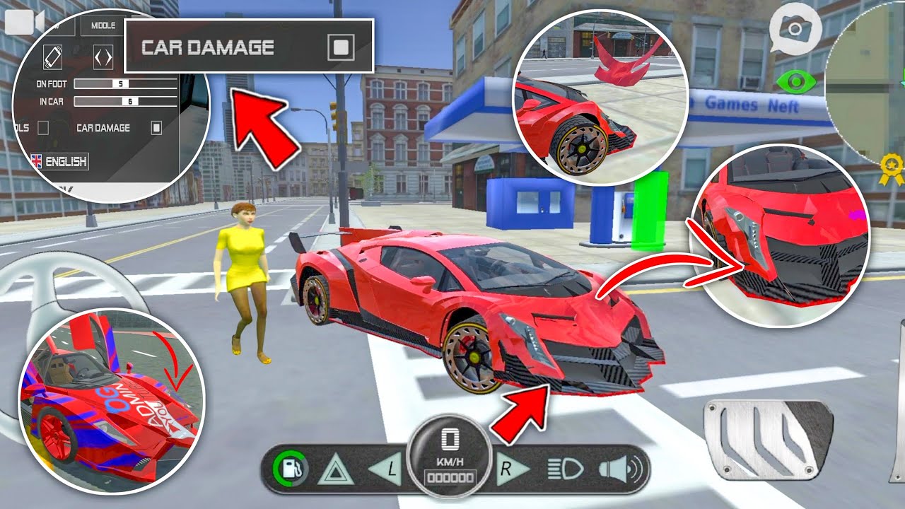 Car Simulator 2 Car Damage Option😯 Lamborghini Veneno Accident! Ferrari Enzo - Car Android Gameplay