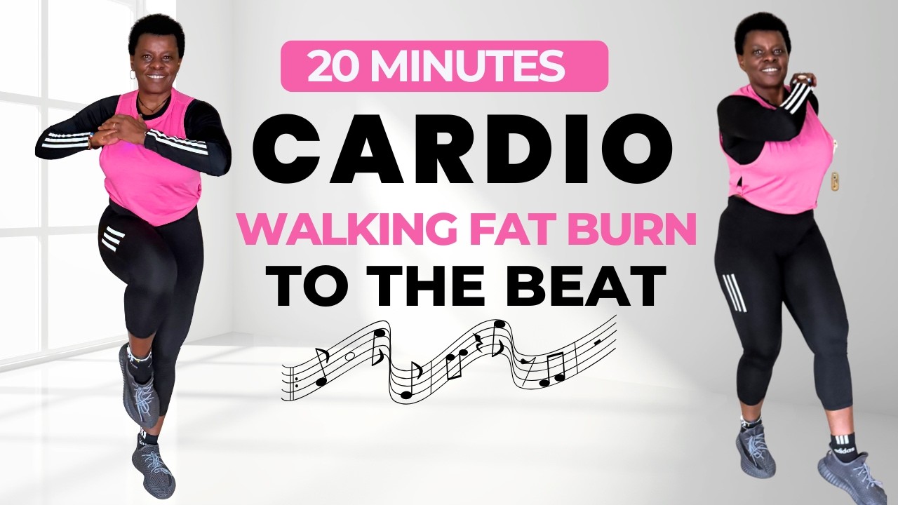 20 Min Full Body Cardio HIIT | Walking Fat Burn To The Beat