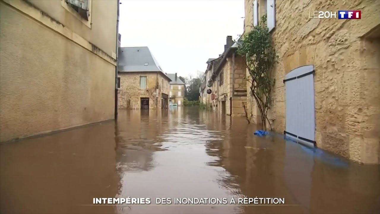 Intempéries : inquiétude à Niort, en Dordogne et Gironde, éboulement en Maurienne, TF1 fait le point