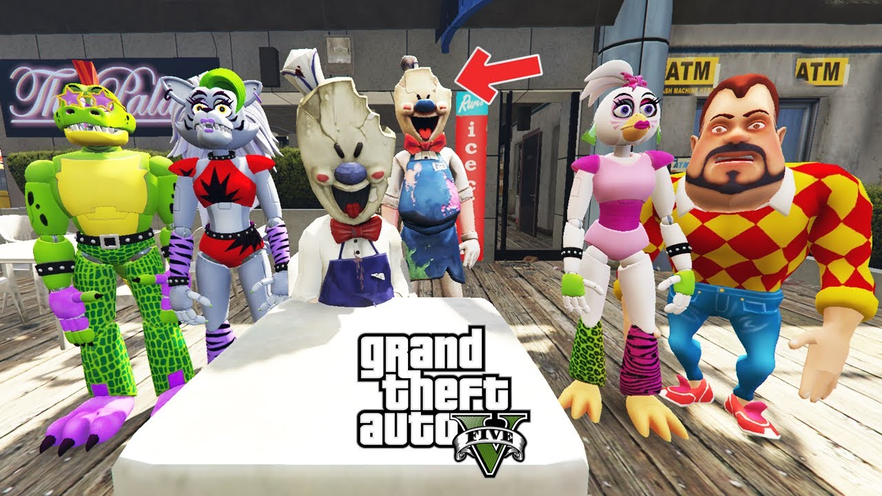 ICE SCREAM ROD VE YENİ İKİZ KARDEŞİ DONDURMACI DÜKKANI AÇTI (FNAF SALDIRDI) - GTA 5