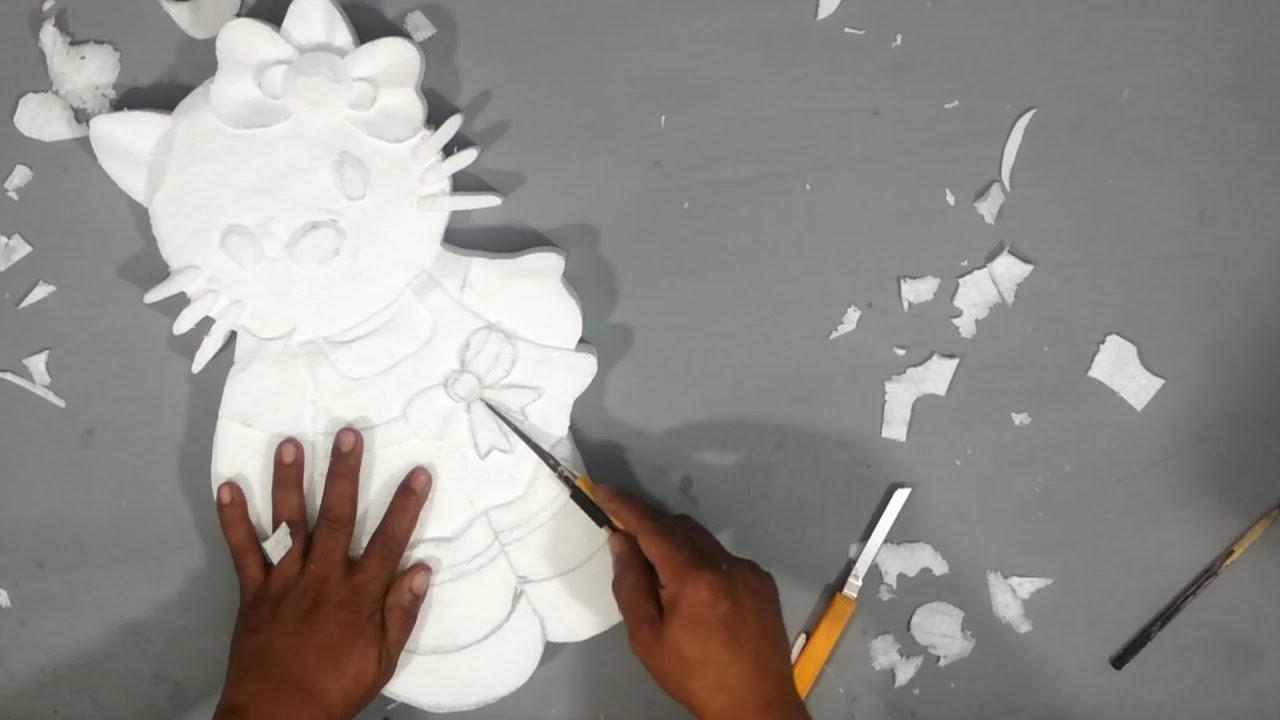 Membuat helokitty dari bahan Styrofoam| GRZ.M