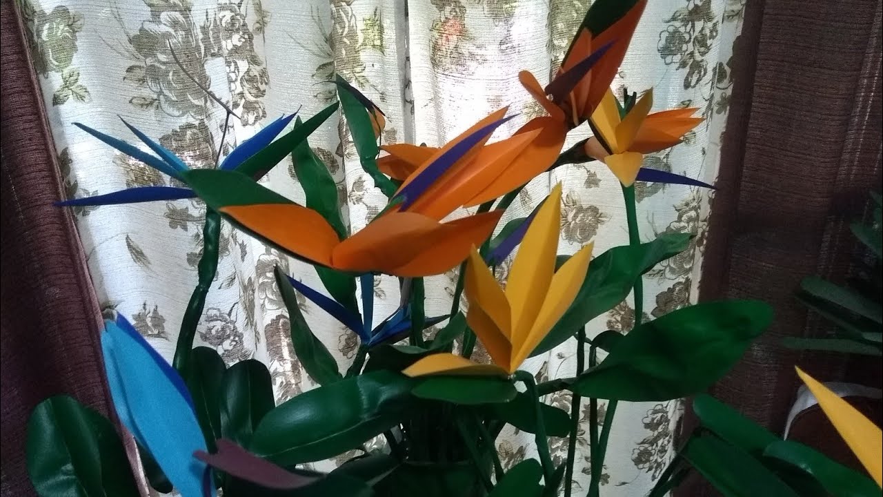 FLOR DE ESTRELITZIA EM GARRAFA PET