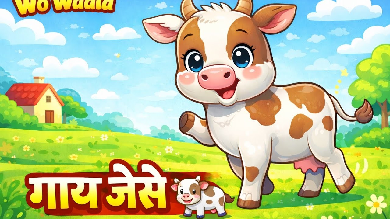 धीरे चलो गाय जैसे 🐄 | Hindi Kids Cow Song | Action Rhyme | Wo Waala