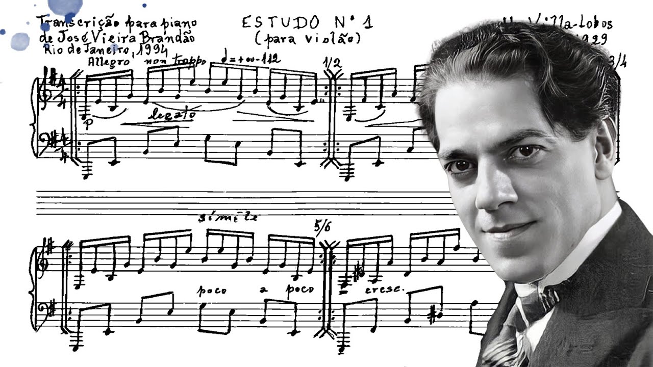 Villa-Lobos - Estudo No.1 (transcr. José Vieira Brandão) (André Pédico, piano) 1ª gravação mundial