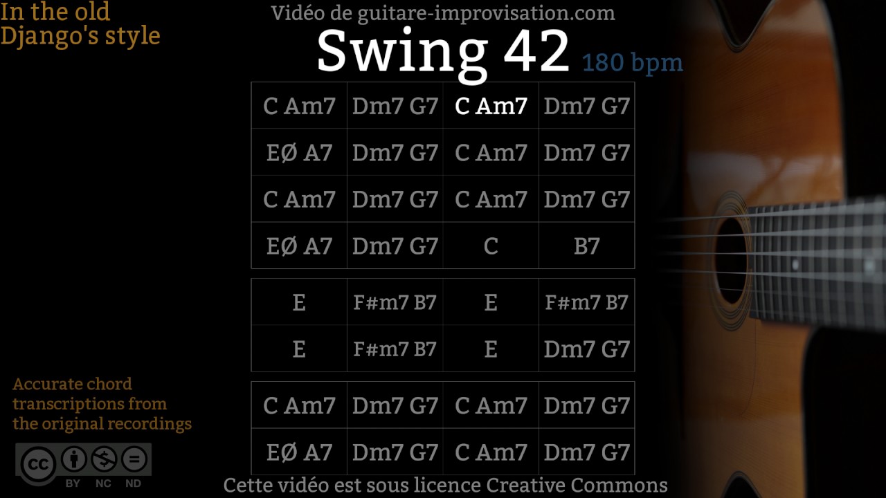 Swing 42 (180 bpm) - Gypsy jazz Backing track / Jazz manouche