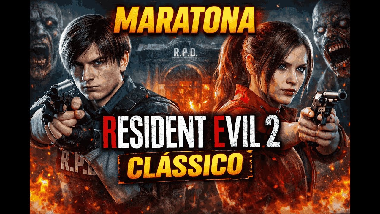 🎮Resident Evil 2 Classico CLAIRE A and LEON B - MARATONA RUMO AO REQUIEM!💀🔴AOVIVO🔴