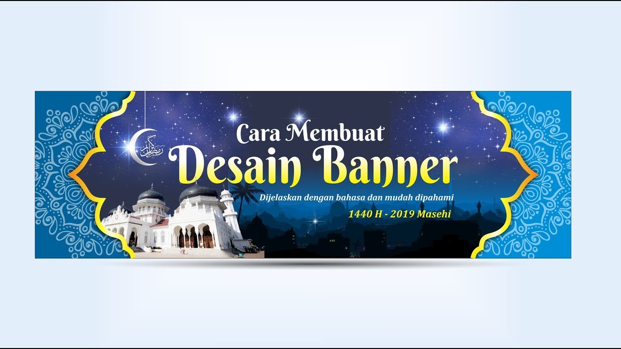cara membuat desain spanduk ramadhan