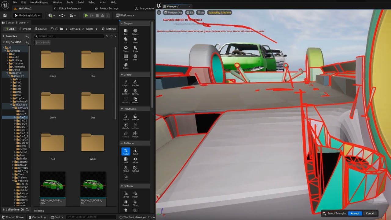 UE5 Tips on How to Use the TriSel Modeling Tool