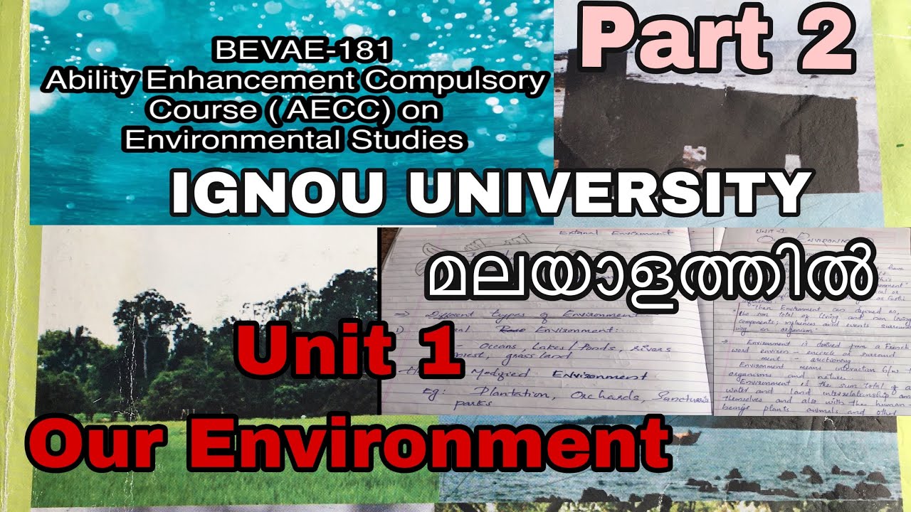 IGNOU Environmental Studies BEVAE -181 UNIT 1 OUR ENVIRONMENT part2