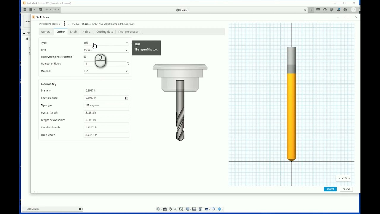 How to create a tool library and populate it with tools in Fusion 360