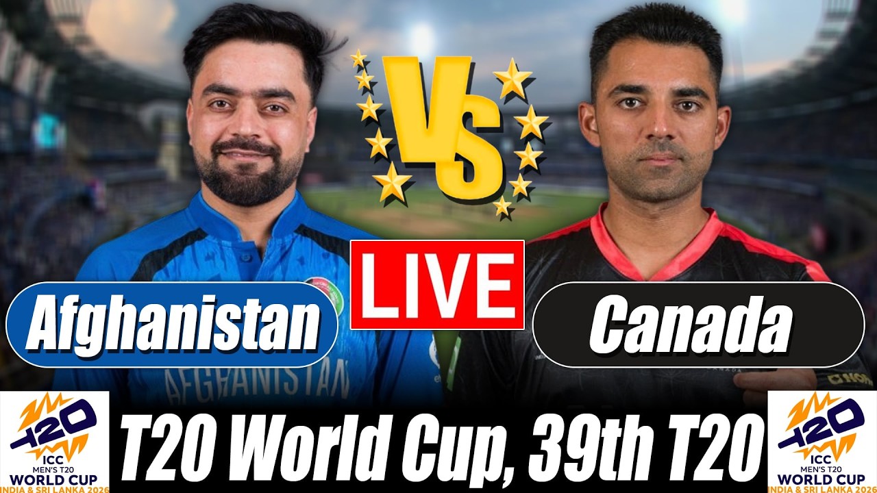 Afghanistan vs Canada Score | AFG vs CAN score 39th T20 Commentary & Analysis |T20 WC 2026