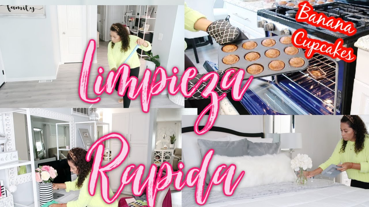 RUTINA DE LIMPIEZA RAPIDA |COMO HACER  BANANA CUPCAKES