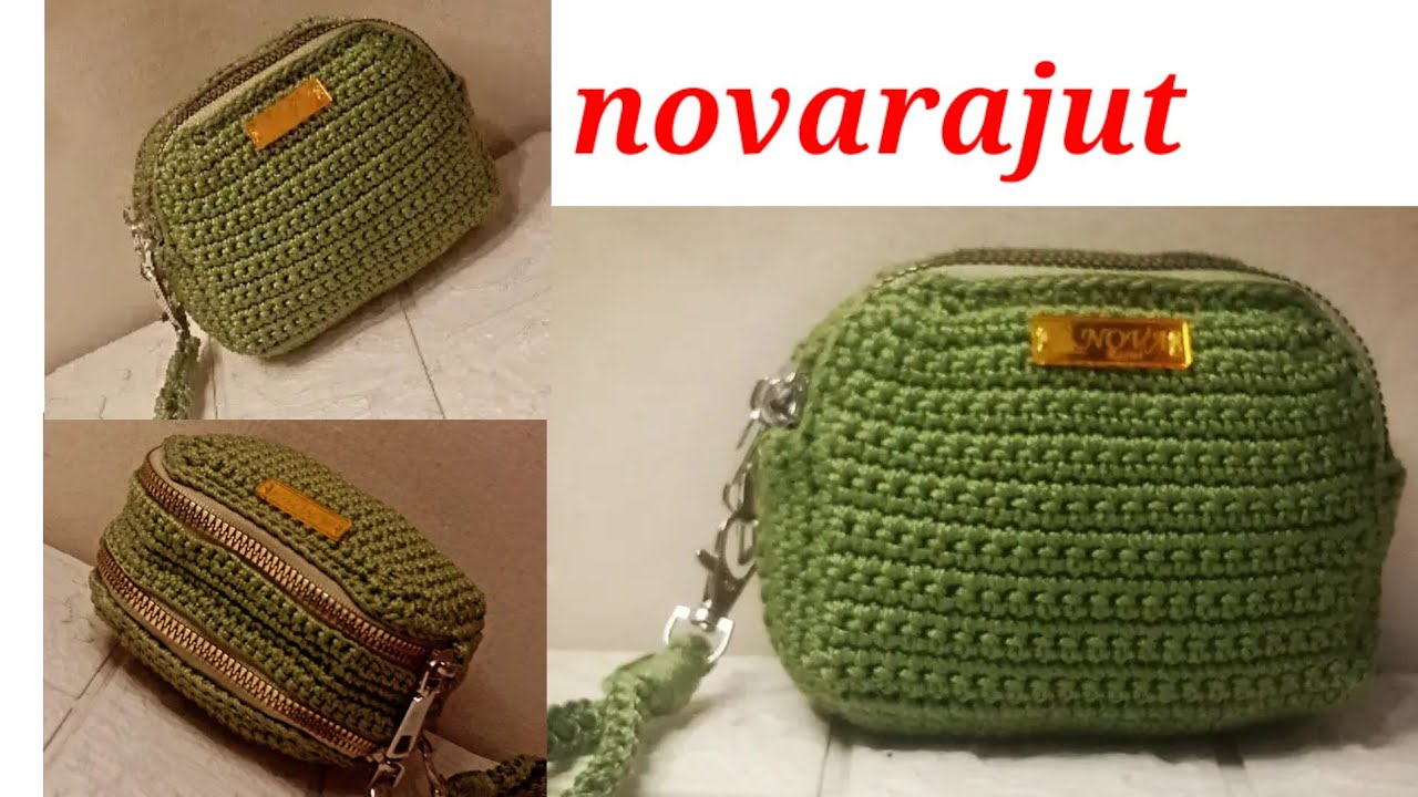 crochet II tutorial dompet rajut  mini dua ruang model terbaru super cantik
