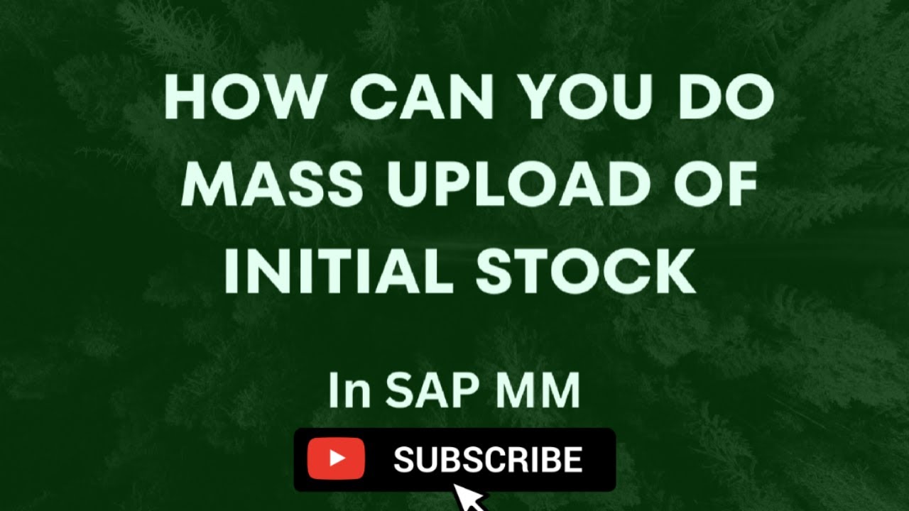 How can you do mass upload of initial stock in sap mm/ SAP MM Interview Question